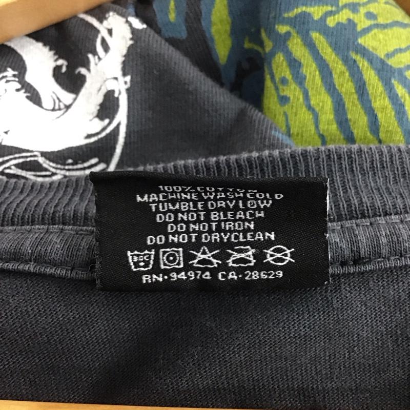 ステューシー STUSSY Tシャツ 半袖 L ロゴ、文字 X プリント チャコールグレー / チャコールグレー /  メンズ USED 古着 中古 10133105