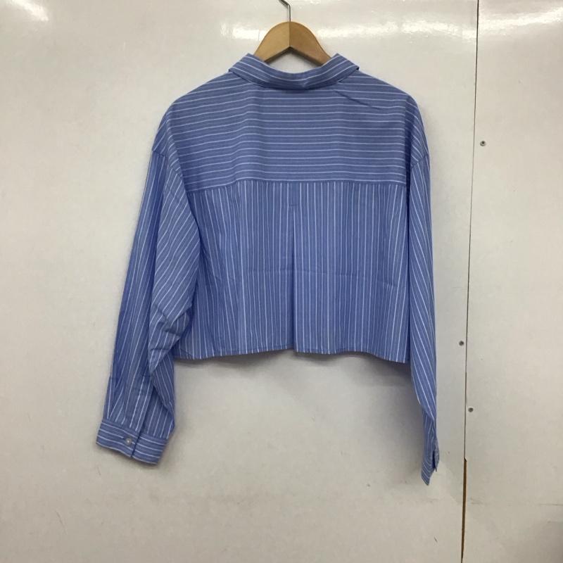 アズールバイマウジー AZUL BY MOUSSY シャツ、ブラウス 長袖 250HSG30-190C ショートキリカエシャツ FREE ストライプ 水色 / ライトブルー /  レディース USED 古着 中古 10133325