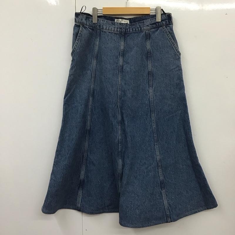 ザラ ZARA スカート ロングスカート デニムスカート XL 無地 青 / ブルー /  レディース USED 古着 中古 10115295