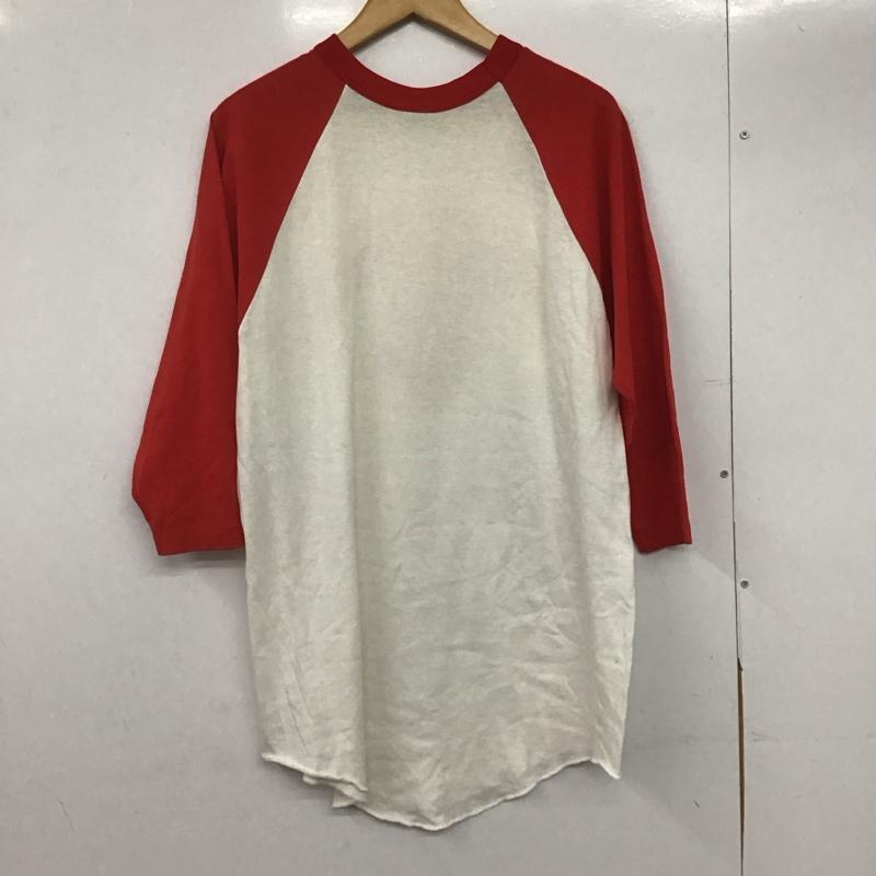 ラッセルアスレティック Russell Athletic カットソー 七分袖 長袖カットソー プリントカットソー ラグラン XL プリント 白 / ホワイト / X 赤 / レッド /  メンズ USED 古着 中古 10146462