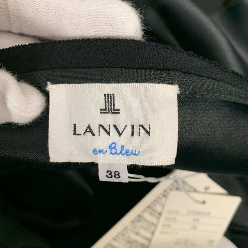 ランバンオンブルー LANVIN en Bleu ワンピース ひざ丈スカート 38 無地 黒 / ブラック /  レディース USED 古着 中古 10014687