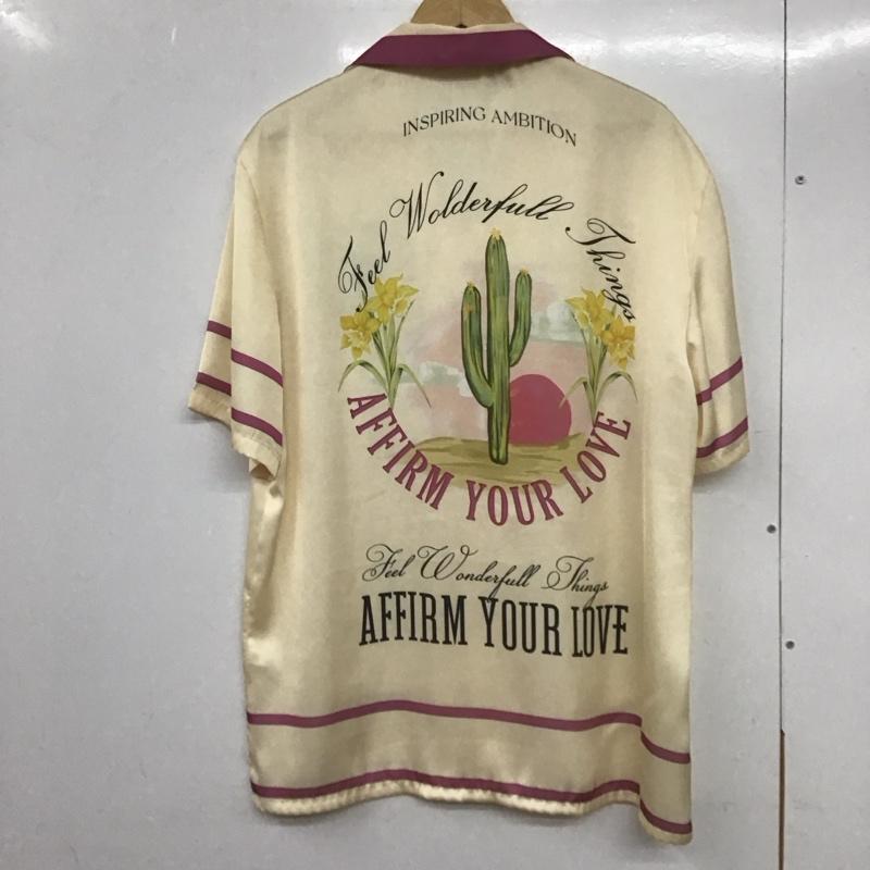 ザラ ZARA シャツ、ブラウス 半袖 半袖シャツ プリントシャツ カラーシャツ S プリント ベージュ / ベージュ /  メンズ USED 古着 中古 10132699