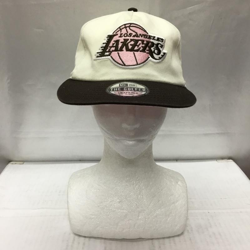 ニューエラ NEW ERA 帽子 キャップ Los Angeles Lakers NBA ロゴ、文字 アイボリー / アイボリー / X ダークブラウン / ダークブラウン /  メンズ USED 古着 中古 10109751