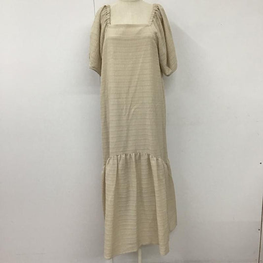 アルシーヴ archives ワンピース ロングスカート AR213011 71 スクエアネック 半袖 M  ベージュ / ベージュ /  レディース USED 古着 中古 10111550