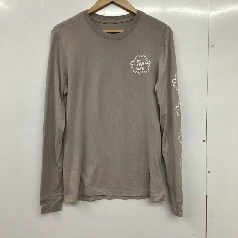 ナイキ NIKE カットソー 長袖 ao0653-033 長袖カットソー プリントTシャツ クルーネック S ロゴ、文字 灰 / グレー /  メンズ USED 古着 中古 10133678