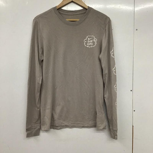 ナイキ NIKE カットソー 長袖 ao0653-033 長袖カットソー プリントTシャツ クルーネック S ロゴ、文字 灰 / グレー /  メンズ USED 古着 中古 10133678