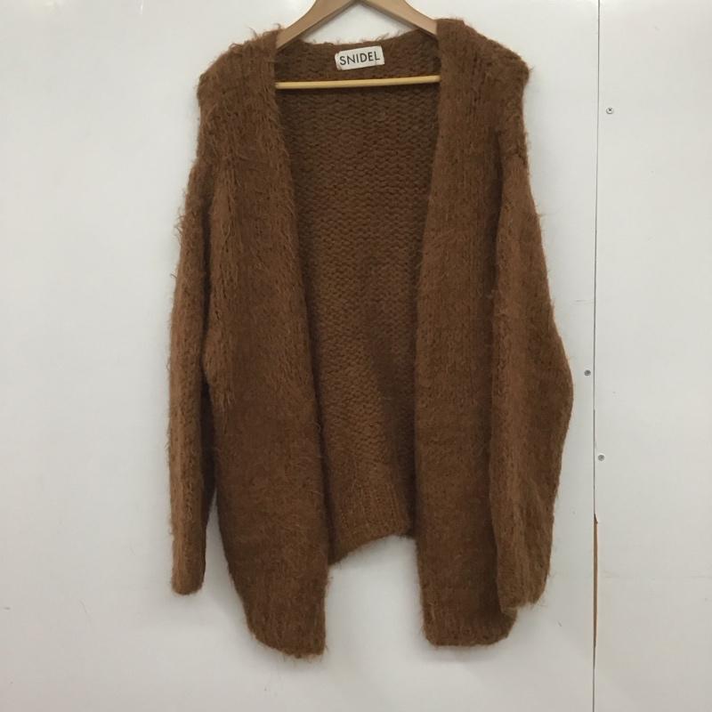 スナイデル SNIDEL カーディガン 長袖 SWNT185053 シャギーモヘアカーディガン FREE 無地 茶 / ブラウン /  レディース USED 古着 中古 10146408