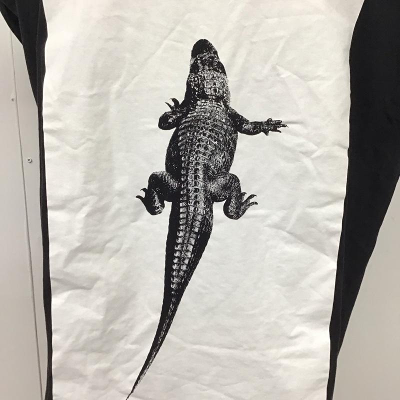 ザラ ZARA カットソー 半袖 1277 401 800 PUSHA T ノースリーブ バックプリント バーコード L ロゴ、文字 黒 / ブラック /  メンズ USED 古着 中古 10122676