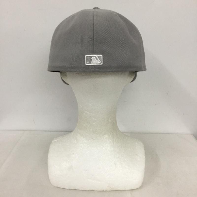 ニューエラ NEW ERA 帽子 キャップ NY ニューヨークヤンキース 59FIFTY 61.5cm ロゴ、文字 灰 / グレー /  メンズ USED 古着 中古 10140496