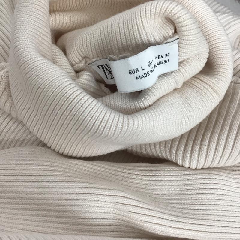 ザラ ZARA ワンピース ひざ丈スカート L 無地 オフホワイト / オフホワイト /  レディース USED 古着 中古 10147005
