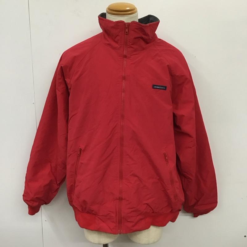 ランズエンド LANDS END ジャケット、上着 ジャンパー、ブルゾン ジップアップジャケット ジャンパー ジャケット カジュアルジャケット アウター L ロゴ、文字 赤 / レッド /  メンズ USED 古着 中古 10115255