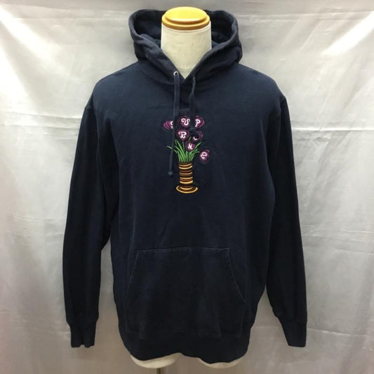 シュプリーム Supreme パーカー 長袖 Flowers Hooded Sweatshirt L 無地 紺 / ネイビー /  メンズ USED 古着 中古 10113437