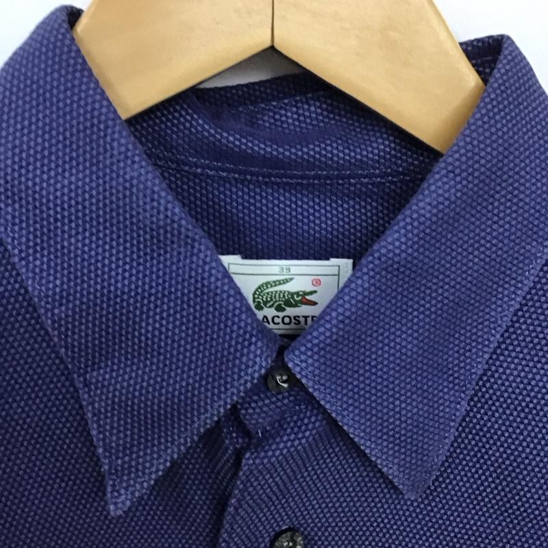 ラコステ LACOSTE シャツ、ブラウス 長袖 長袖シャツ 総柄シャツ カラーシャツ ロゴ、文字 青 / ブルー /  メンズ USED 古着 中古 10131454