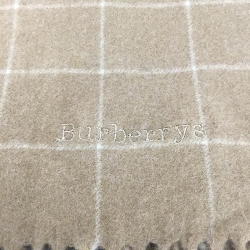 バーバリーズ BURBERRYS マフラー マフラー フリンジ チェック 90s 90年代 ロゴ、文字 ベージュ / ベージュ /  メンズ USED 古着 中古 10143277