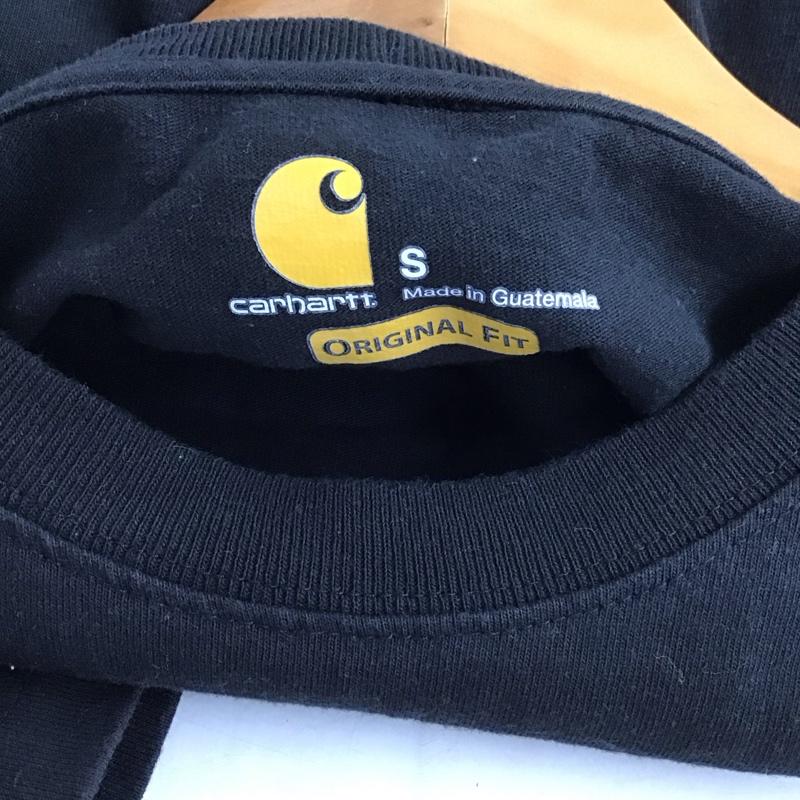 カーハート Carhartt Tシャツ 半袖 半袖カットソー 無地Tシャツ クルーネックカットソー S ロゴ、文字 黒 / ブラック /  メンズ USED 古着 中古 10131428