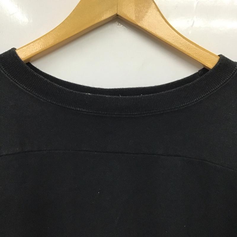 チャンピオン Champion カットソー 七分袖 長袖カットソー 無地カットソー クルーネック M 無地 黒 / ブラック /  メンズ USED 古着 中古 10131307