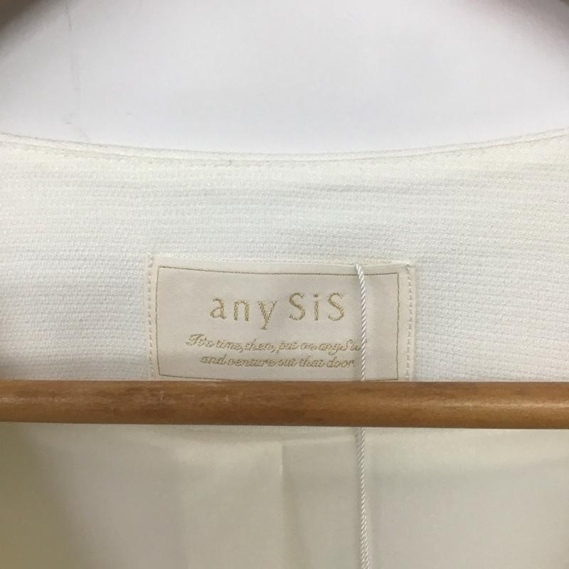 エニィスィス any SiS ジャケット、上着 ジャケット、ブレザー カジュアルジャケット アウター ノーカラージャケット 2 無地 白 / ホワイト /  レディース USED 古着 中古 10136278