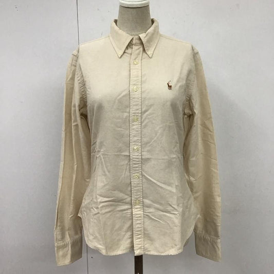 ラルフローレン RALPHLAUREN シャツ、ブラウス 長袖 長袖シャツ カラーシャツ ポケットシャツ 長袖カットソー ロゴ、文字 ベージュ / ベージュ /  レディース USED 古着 中古 10117936