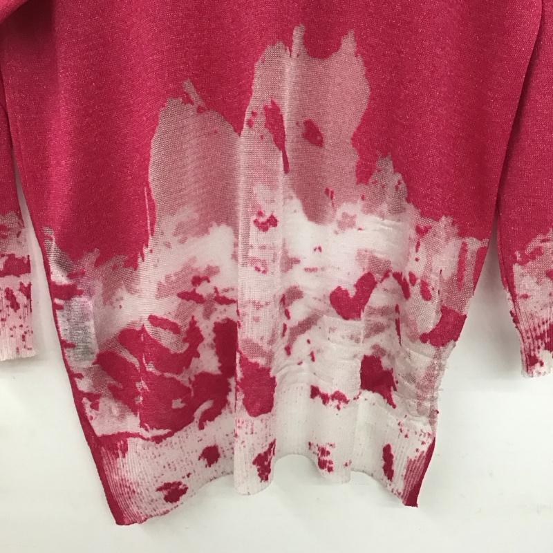 ディーゼル DIESEL ニット、セーター 長袖 長袖ニットカットソー Vネック セーター XXS プリント マゼンタ / マゼンタ /  レディース USED 古着 中古 10147648