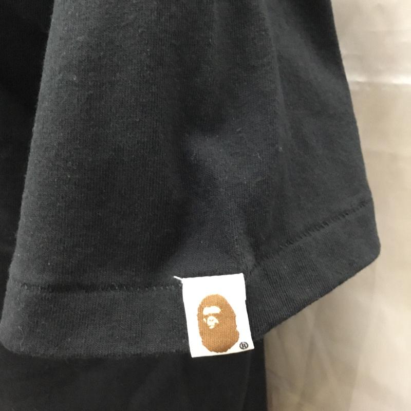 アベイシングエイプ A BATHING APE Tシャツ 半袖 001TEK301005M CAMO COLLEGE Tee M ロゴ、文字 黒 / ブラック /  メンズ USED 古着 中古 10111392