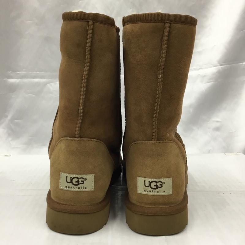 アグ UGG ブーツ 一般 5800 Classic Short シープスキン 27cm 箱有 27.0cm ロゴ、文字 茶 / ブラウン /  メンズ USED 古着 中古 10105865