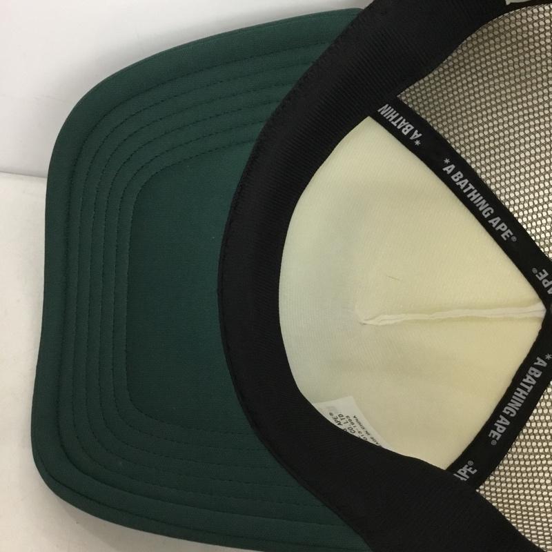 アベイシングエイプ A BATHING APE 帽子 キャップ BAPE STA MESH CAP メッシュキャップ ロゴ、文字 白 / ホワイト / X 緑 / グリーン /  メンズ USED 古着 中古 10142183