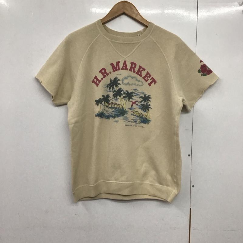 ハリウッドランチマーケット H.R MARKET トレーナー 半袖 半袖スウェットカットソー クルーネックカットソー プリントカットソー S ロゴ、文字 ベージュ / ベージュ /  メンズ USED 古着 中古 10141465