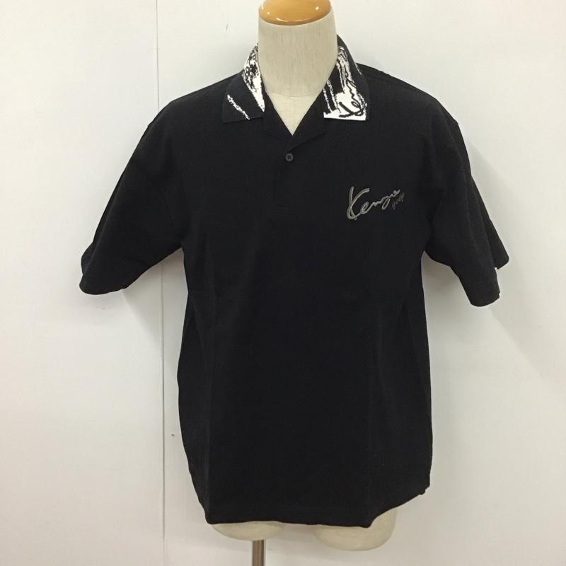 ケンゾー KENZO ポロシャツ 半袖 535-P-3092 KENZO GOLF 刺繍 4 ロゴ、文字 黒 / ブラック /  メンズ USED 古着 中古 10111838