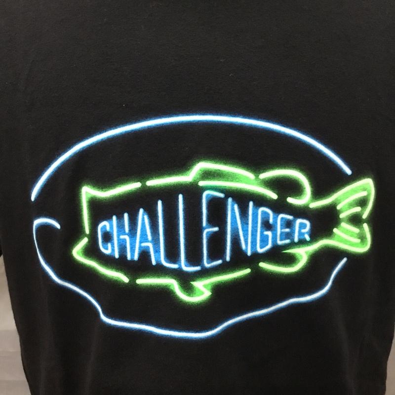 チャレンジャー CHALLENGER Tシャツ 半袖 半袖カットソー プリントTシャツ クルーネックカットソー L ロゴ、文字 黒 / ブラック /  メンズ USED 古着 中古 10112209