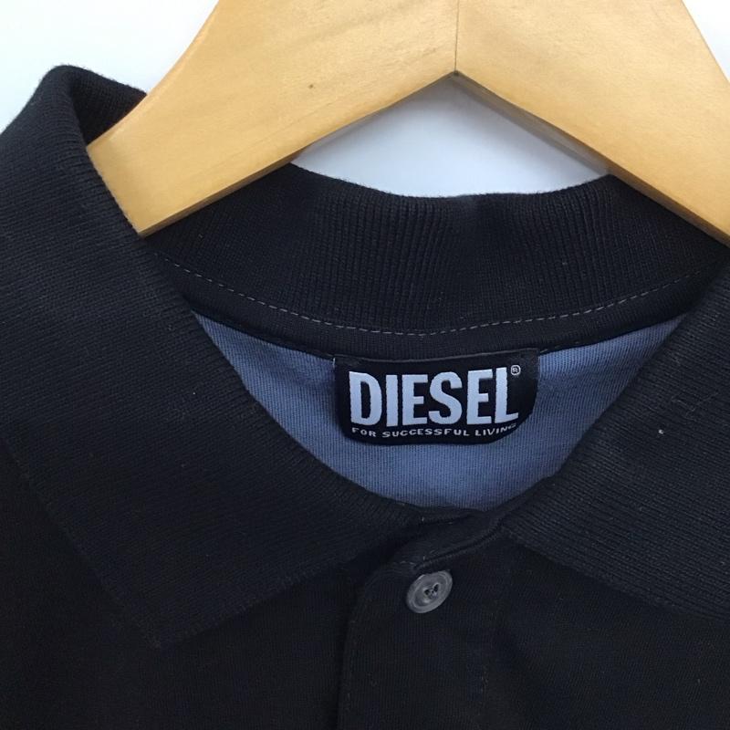 ディーゼル DIESEL ポロシャツ 半袖 半袖ポロシャツ カラーシャツ 半袖カットソー XL ロゴ、文字 黒 / ブラック /  メンズ USED 古着 中古 10137489