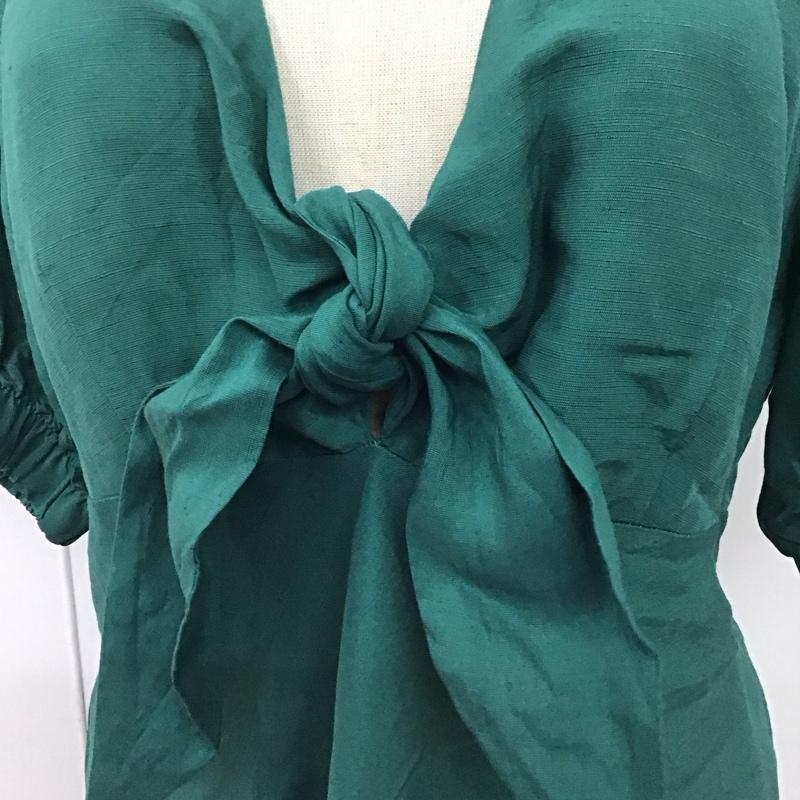 ザラ ZARA ワンピース ロングスカート 4437 073 538 Vネック 番号 M 無地 緑 / グリーン /  レディース USED 古着 中古 10109613