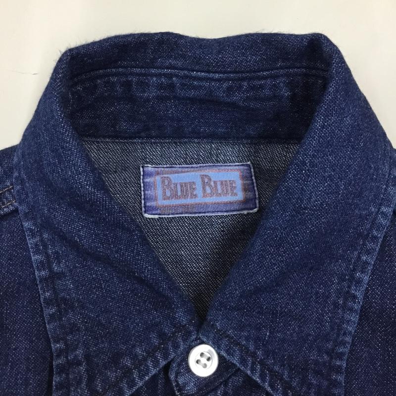 ブルーブルー BLUE BLUE シャツ、ブラウス 長袖 長袖シャツ カラーシャツ ポケットシャツ 長袖カットソー デニムシャツ 0 無地 インディゴ / インディゴ /  メンズ USED 古着 中古 10120082