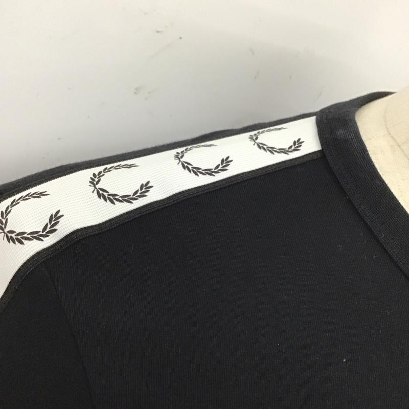 フレッドペリー FRED PERRY カットソー 長袖 長袖カットソー クルーネックカットソー ロングスリーブカットソー プリントTシャツ S ロゴ、文字 白 / ホワイト / X 黒 / ブラック /  メンズ USED 古着 中古 10124664