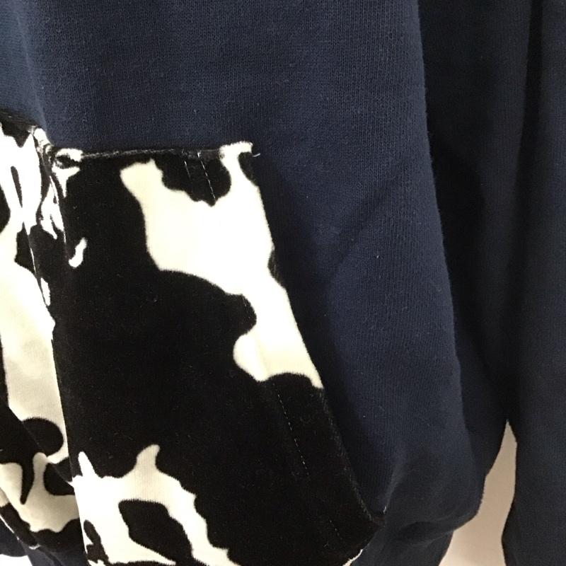アベイシングエイプ A BATHING APE パーカー 長袖 ジップアップパーカー 長袖パーカー フード付きパーカー 長袖スウェット XL ロゴ、文字 紺 / ネイビー /  メンズ USED 古着 中古 10107416