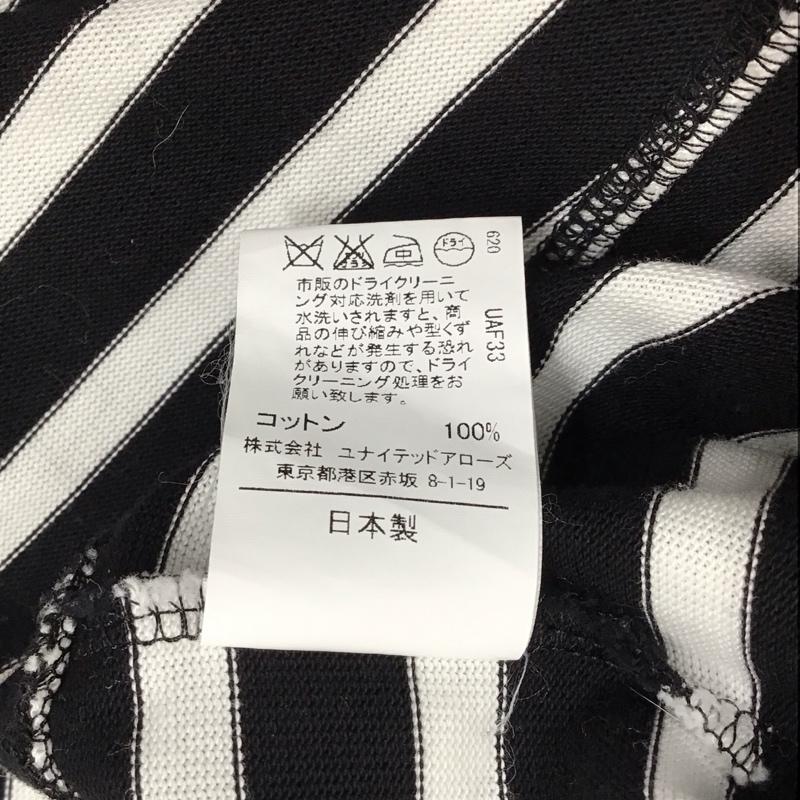 ユナイテッドアローズグリーンレーベルリラクシング UNITED ARROWS green label relaxing カットソー 半袖 3612-225-1407 後ろファスナー ボーダー柄 白 / ホワイト / X 黒 / ブラック /  レディース USED 古着 中古 10117039