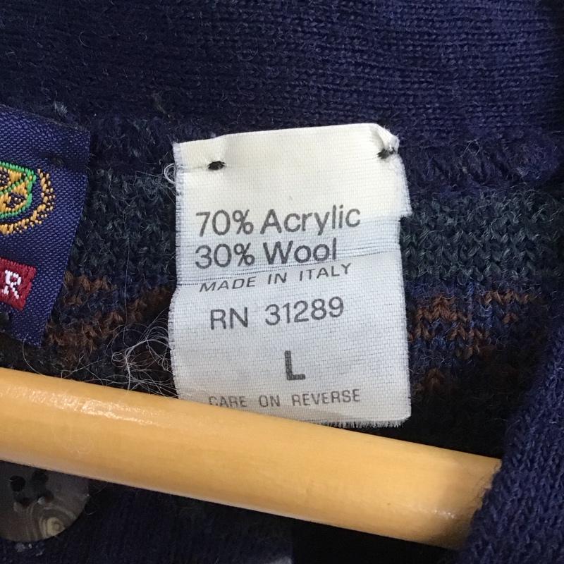 古着 USED ベスト ベスト ニットベスト ノースリーブカットソー 前ボタン L 総柄 マルチカラー / マルチカラー /  メンズ USED 古着 中古 10134007