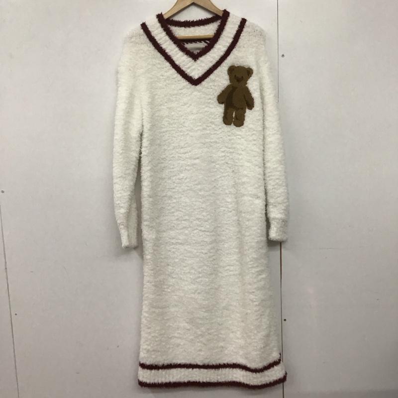 ジェラートピケ gelato pique ワンピース ロングスカート PWN0225060 長袖ロングワンピース Vネック ルームウェア ONE SIZE プリント 白 / ホワイト /  レディース USED 古着 中古 10143587