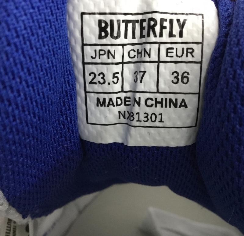 バタフライ BUTTERFLY スニーカー スニーカー NXB1301 93600 レゾライン トライネックス 卓球シューズ 23.5cm 箱有 23.0cm ロゴ、文字 白 / ホワイト / X 青 / ブルー / X 黒 / ブラック / X 銀 / シルバー /  レディース USED 古着 中古 10147929