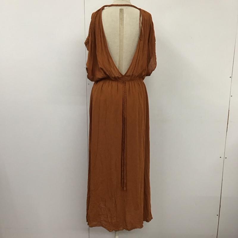 ザラ ZARA ワンピース ロングスカート 9878 222 732 Vネック S 無地 茶 / ブラウン /  レディース USED 古着 中古 10109491