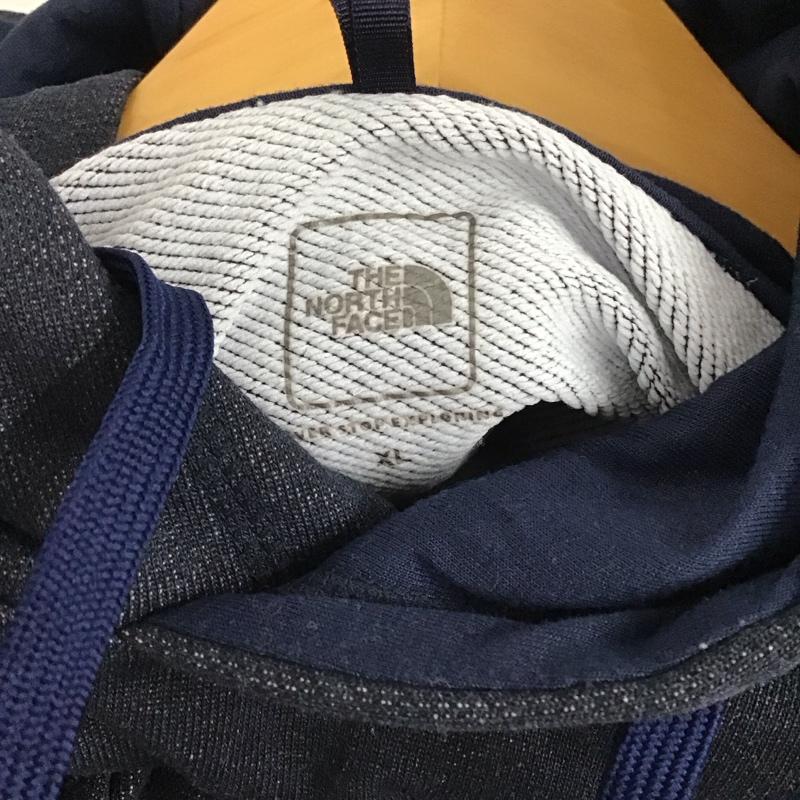 ザノースフェイス THE NORTH FACE パーカー 長袖 NT61696 COLOR HEATHERED SWEAT HOODIE XL ロゴ、文字 X プリント 紺 / ネイビー /  メンズ USED 古着 中古 10131926