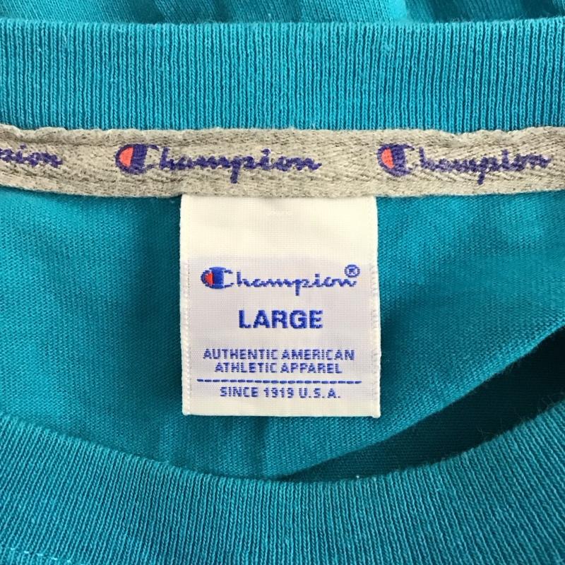 チャンピオン Champion Tシャツ 半袖 C3-F362 クルーネック ビッグロゴ L ワンポイント 青 / ブルー /  メンズ USED 古着 中古 10123520