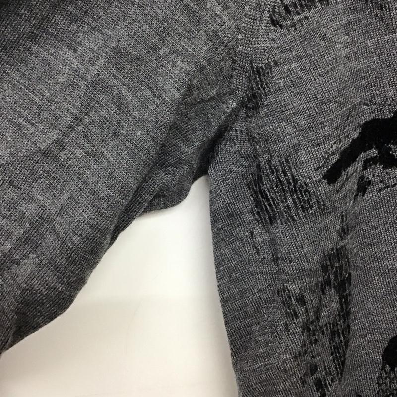 ロベルトカバリ roberto cavalli ニット、セーター 長袖 長袖ニットカットソー クルーネック セーター M 総柄 灰 / グレー /  メンズ USED 古着 中古 10149746