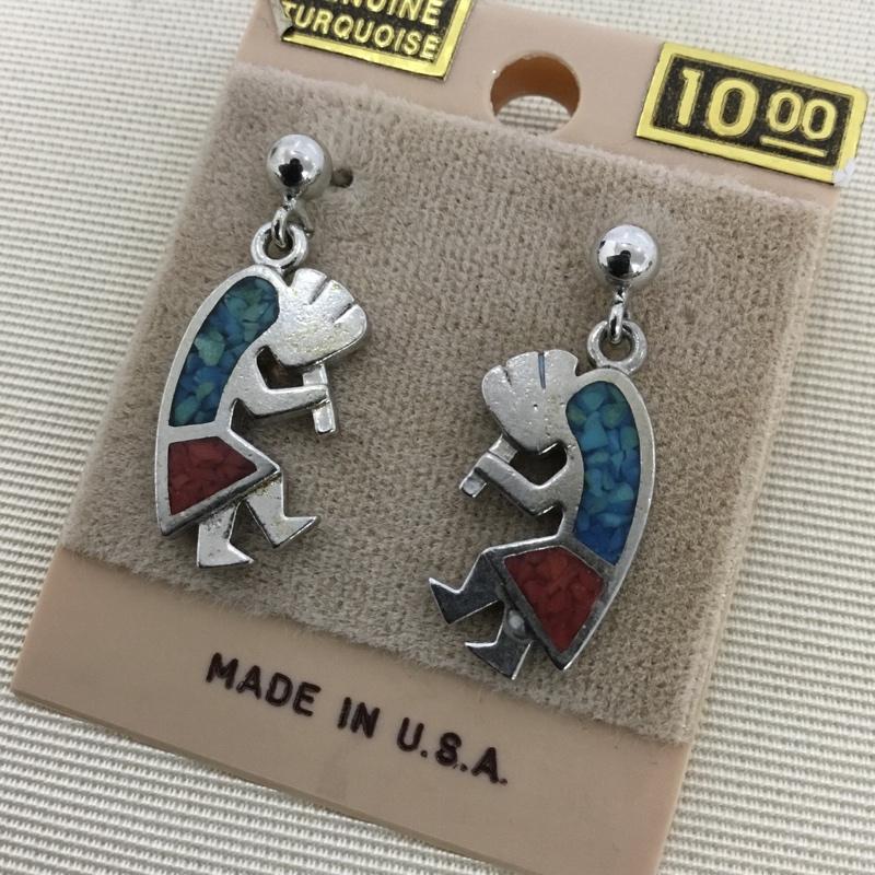古着 USED アクセサリー ピアス インディアンジュエリー ココペリ アメリカ製 ターコイズ  マルチカラー / マルチカラー /  メンズ USED 古着 中古 10148434