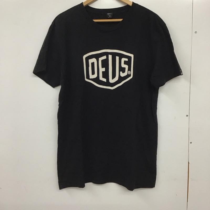 デウスエクスマキナ DEUS EX MACHINA Tシャツ 半袖 半袖カットソー プリントTシャツ クルーネックカットソー L ロゴ、文字 黒 / ブラック /  メンズ USED 古着 中古 10135912