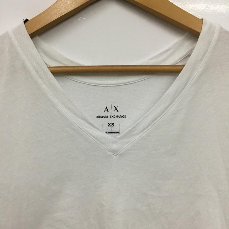 アルマーニエクスチェンジ ARMANI EXCHANGE Tシャツ 半袖 3HYTBG YJ73Z バックロゴ Vネック XS ロゴ、文字 白 / ホワイト /  レディース USED 古着 中古 10150794