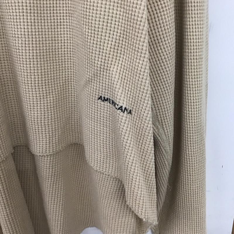 アメリカーナ AMERICANA カットソー 長袖 ワッフル 無地 ベージュ / ベージュ /  レディース USED 古着 中古 10148506