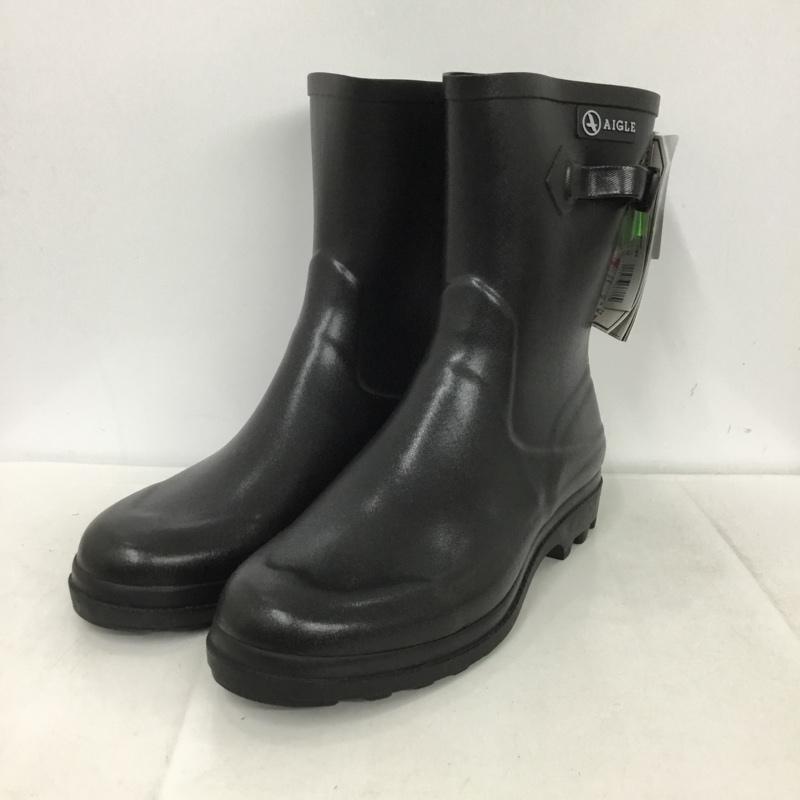 エーグル AIGLE 長靴、レインシューズ 長靴、レインシューズ ZZH8515 ICARE RUBBER BOOTS ラバーブーツタグ付き 44 ロゴ、文字 黒 / ブラック /  メンズ USED 古着 中古 10135741