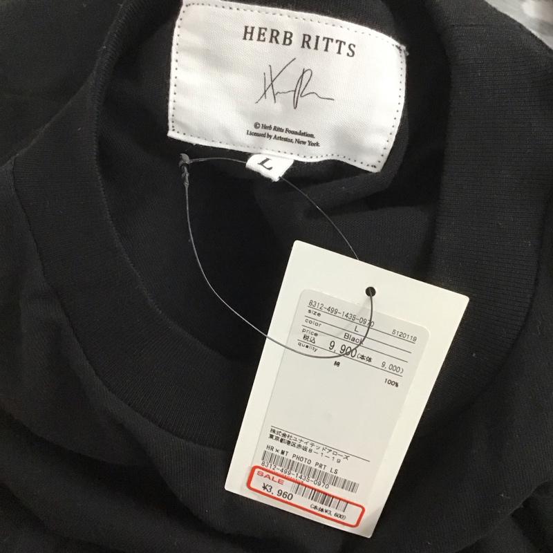 モンキータイム MONKEY TIME カットソー 長袖 長袖カットソー 無地カットソー クルーネック L ロゴ、文字 黒 / ブラック /  メンズ USED 古着 中古 10127345