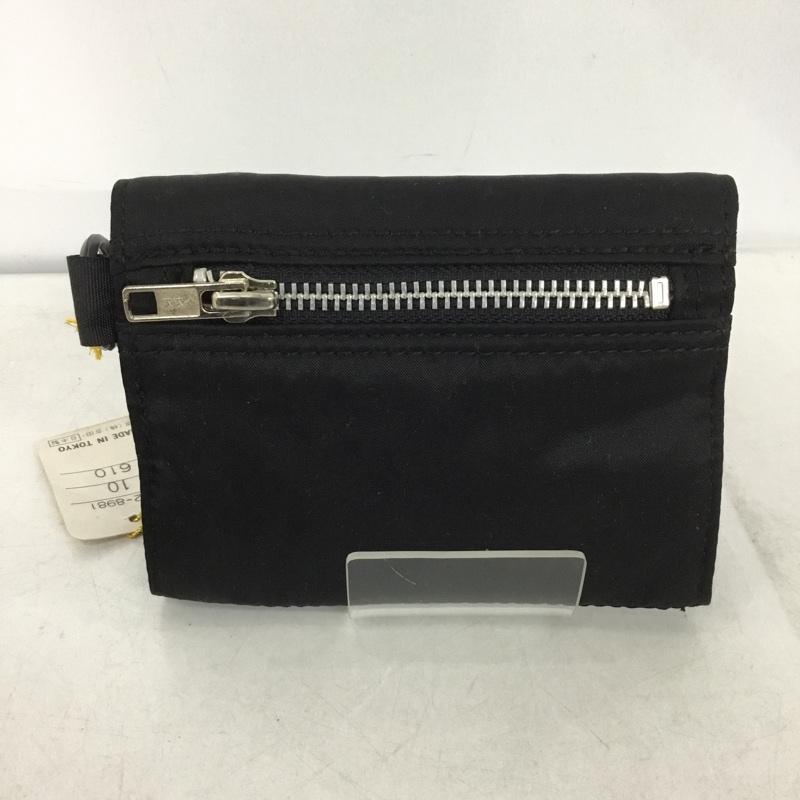 ポーター PORTER 財布 二つ折り タンカー パスケース ロゴ、文字 黒 / ブラック /  メンズ USED 古着 中古 10146888