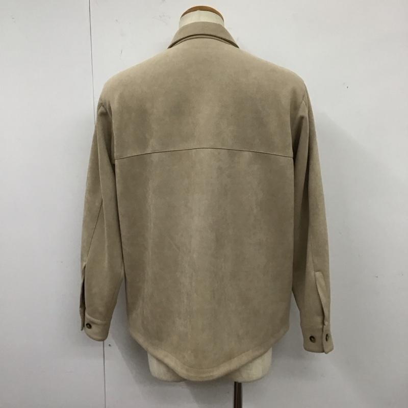 ナノユニバース nano・universe ジャケット、上着 ジャンパー、ブルゾン 668-4212210 フェイクスウェードストレッチシャツブルゾン M 無地 グレージュ / グレージュ /  メンズ USED 古着 中古 10123203